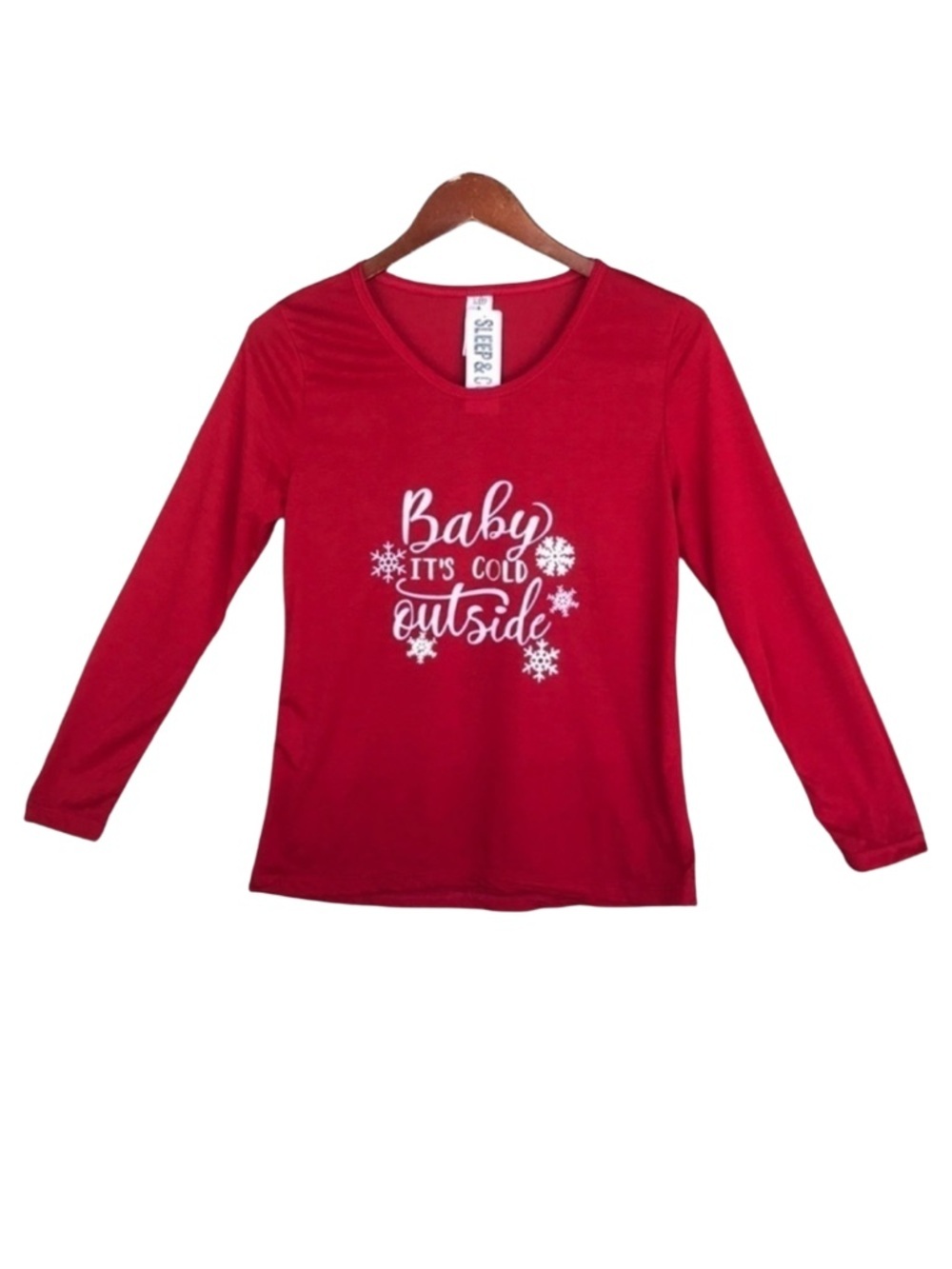 Sleep & Co Baby It’s Cold Outside Pajama Top Snowflake Red M NWT